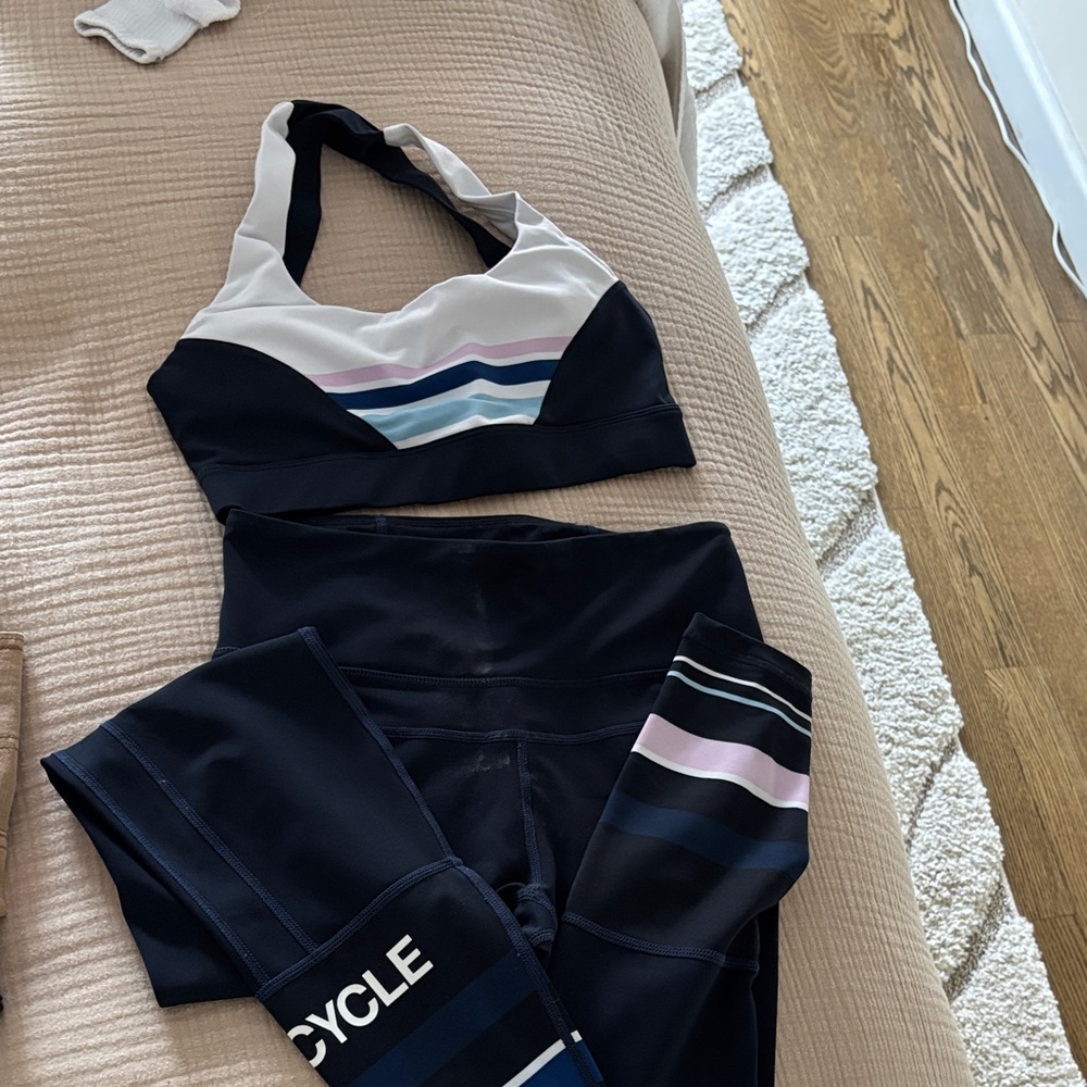 Lilybod x SoulCycle Navy Sports Bra and Leggings Set